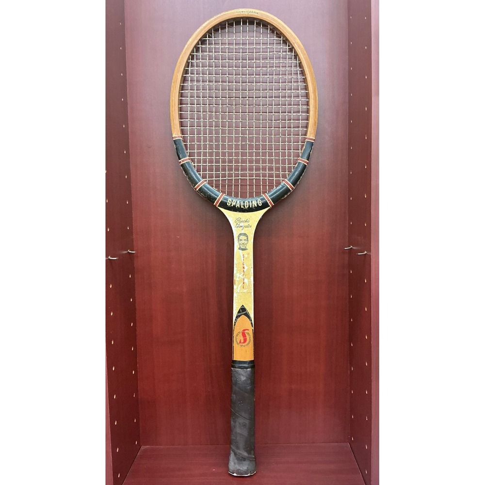 Vintage‎ Spalding Pancho Gonzales Signature Wood Tennis Racquet 1948-49 Collect
